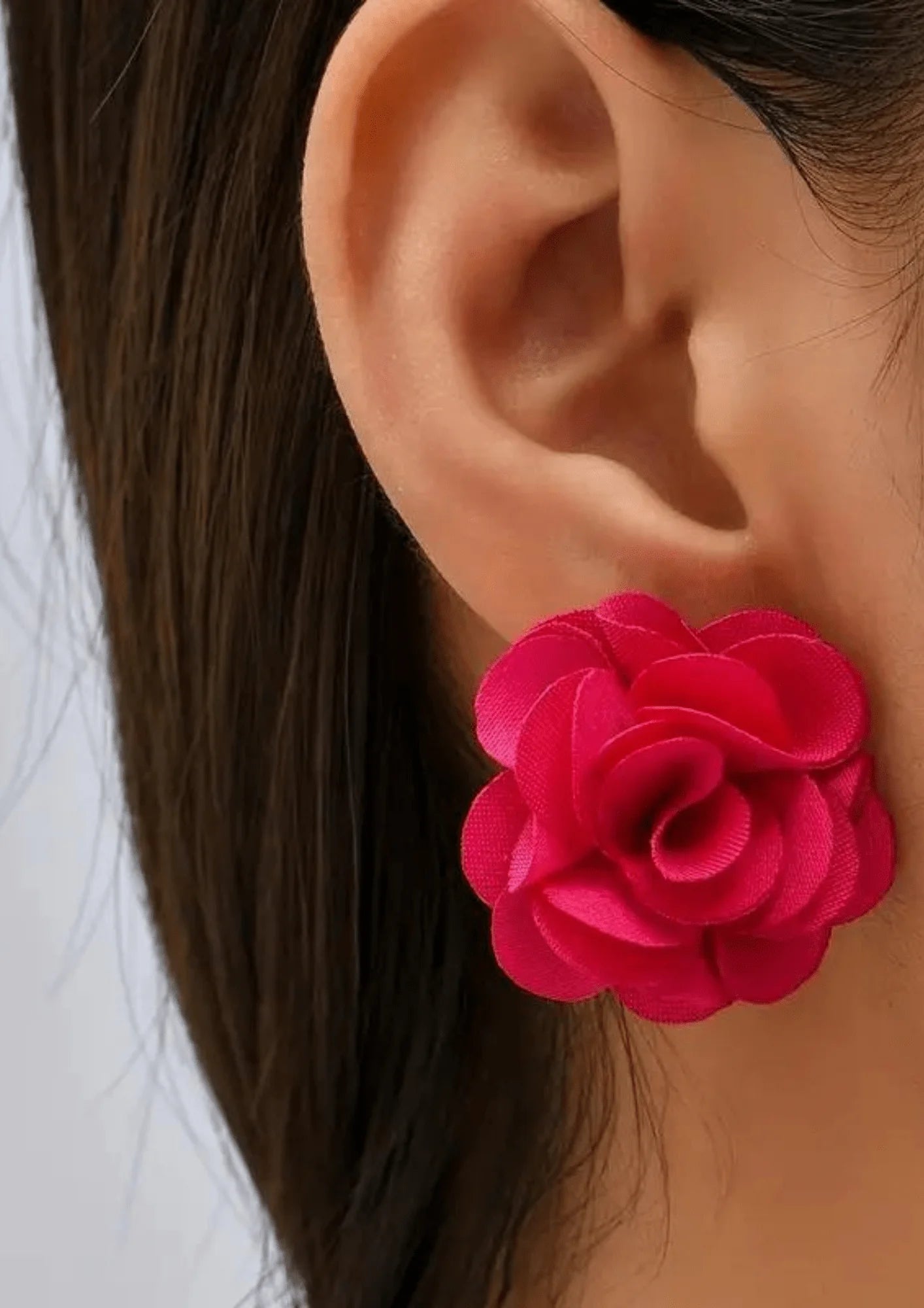 Boucles d'oreilles florales fuchsia