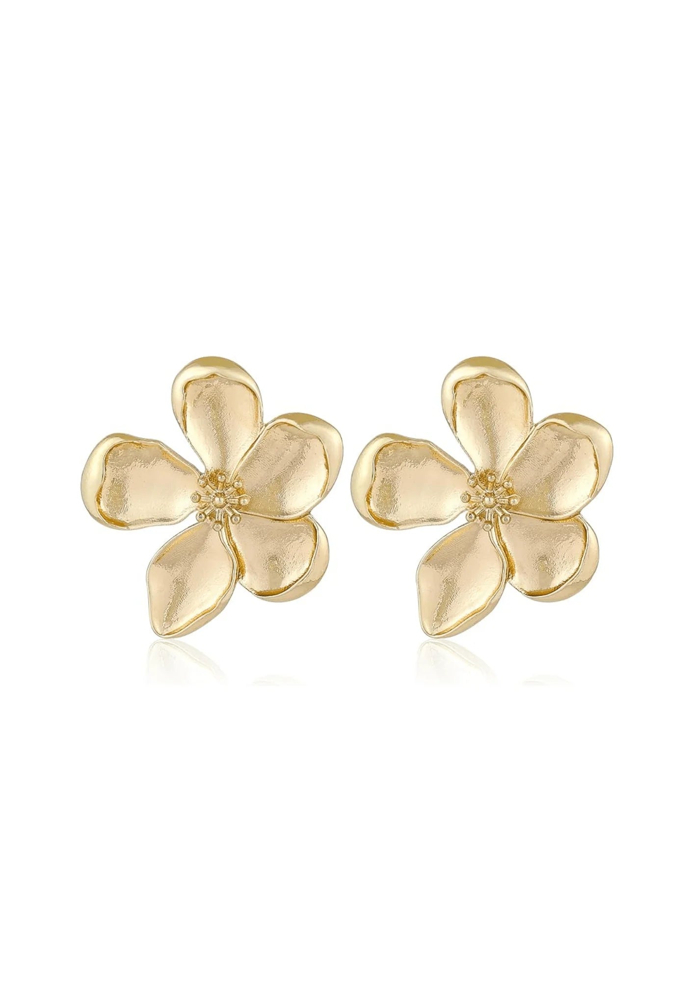 Boucles d'oreilles florales dorées
