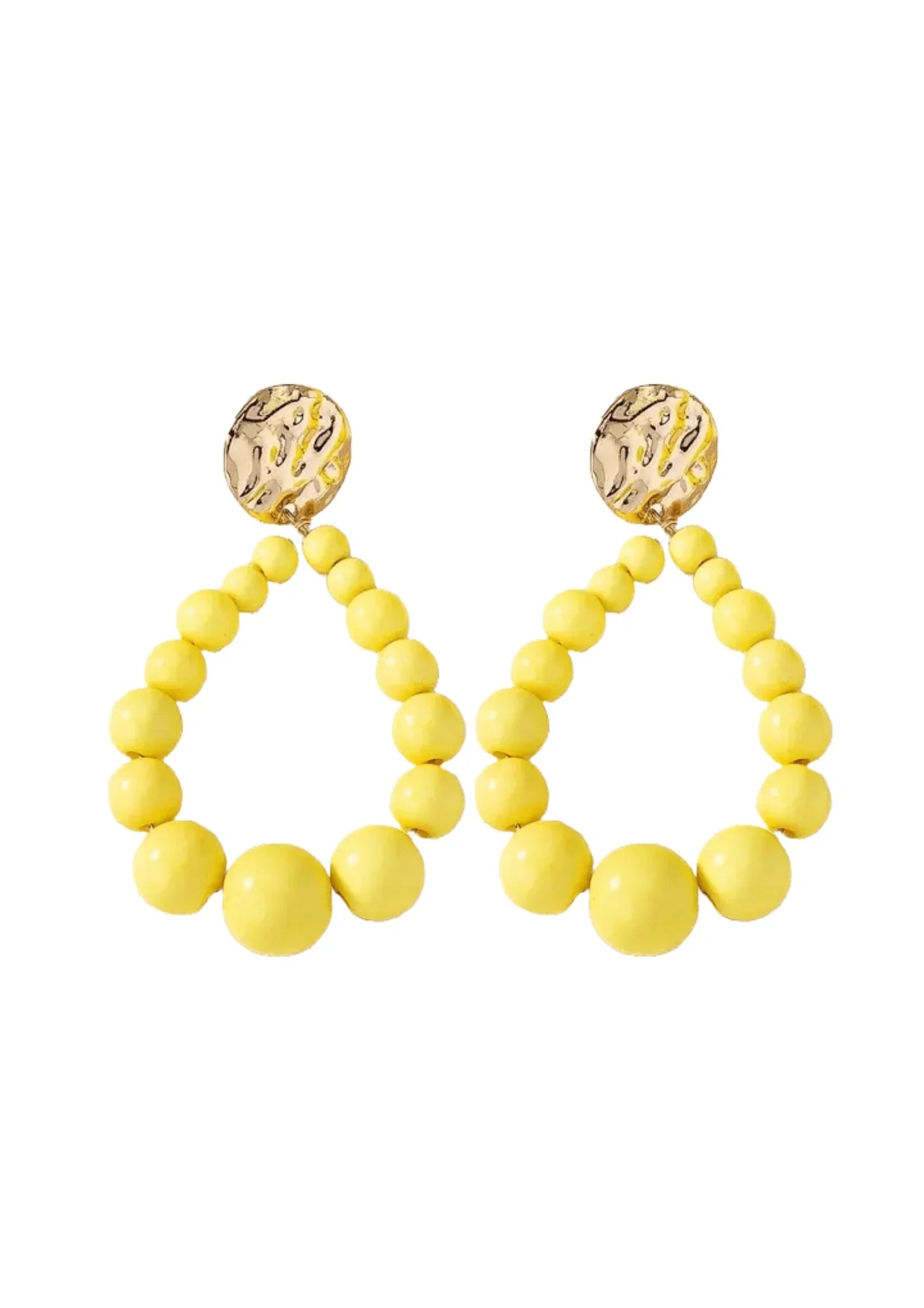 YELLOW BEADS DANGLE EARRINGS