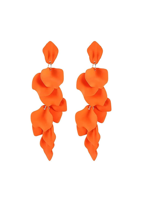 TANGERINE FLORAL DROP EARRINGS