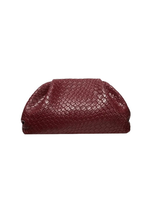 POCHETTE EN SIMILI CUIR BORDEAUX