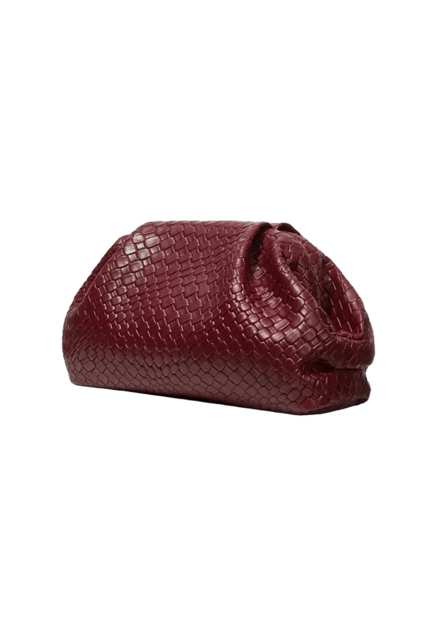 BURGUNDY FAUX LEATHER CLUTCH