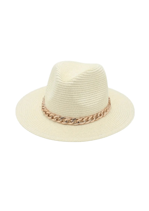 Chapeau de paille Panama beige