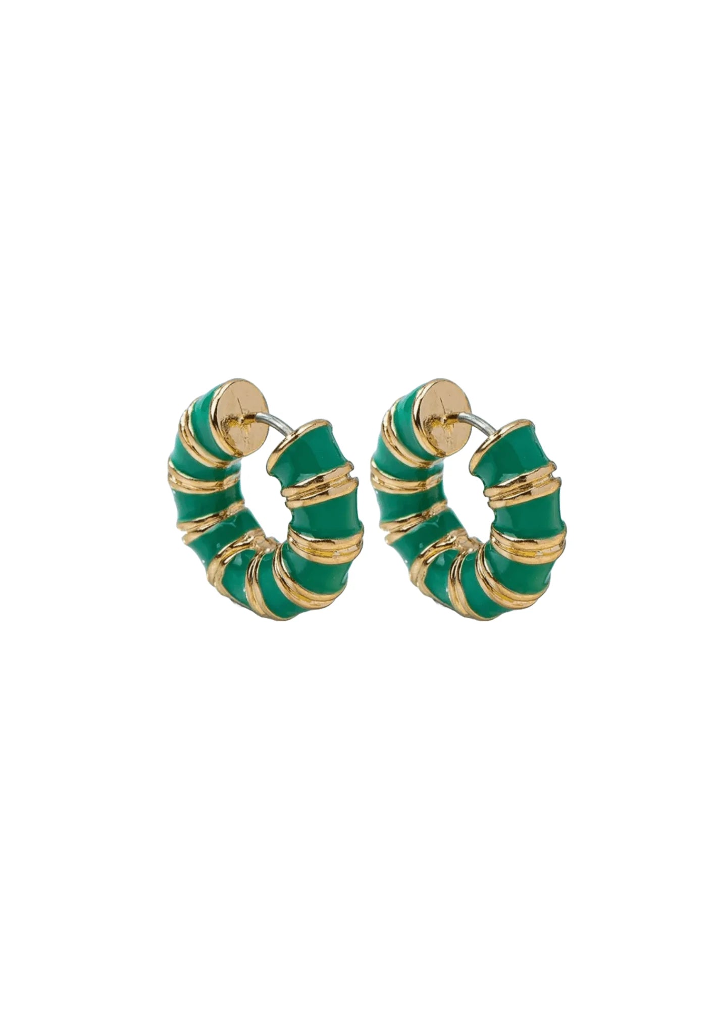 GREEN HOOP EARRINGS