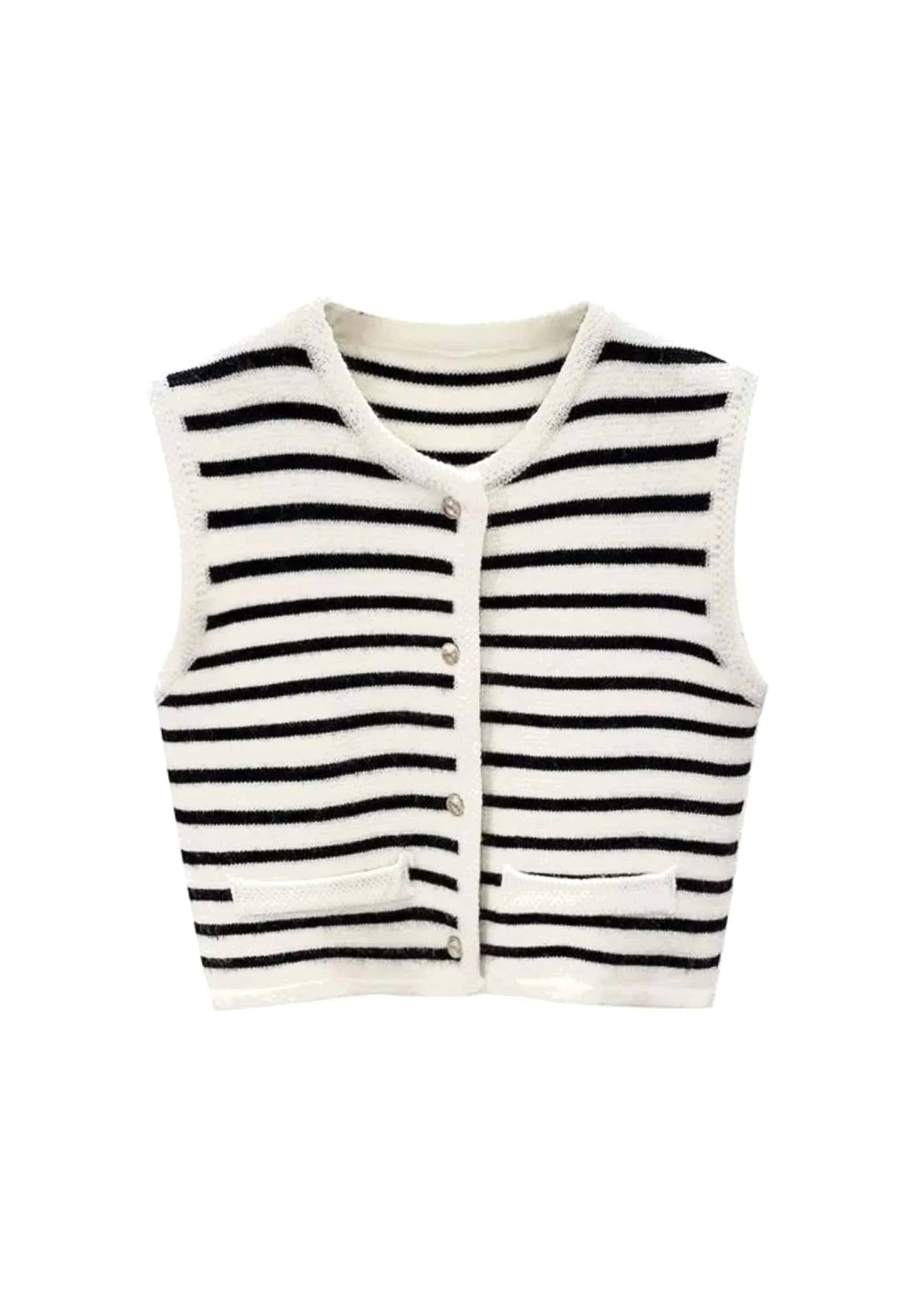 STRIPED KNITTED VEST