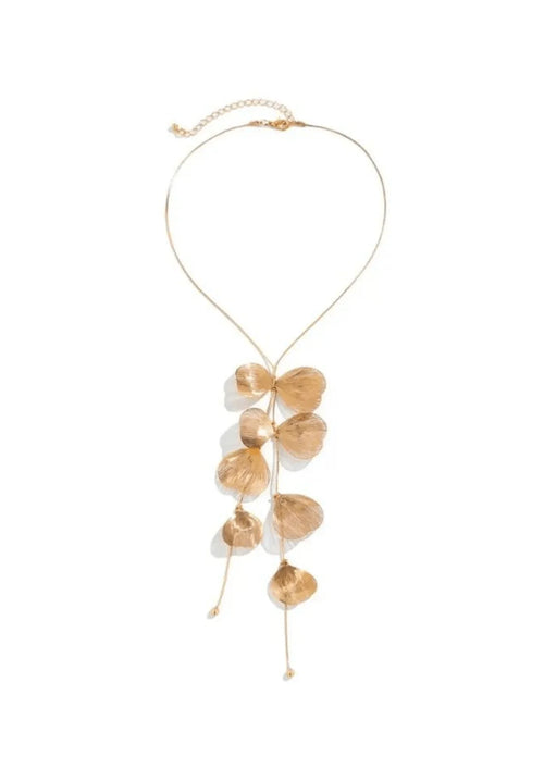 Collier de pendentif de conception de feuilles dorés