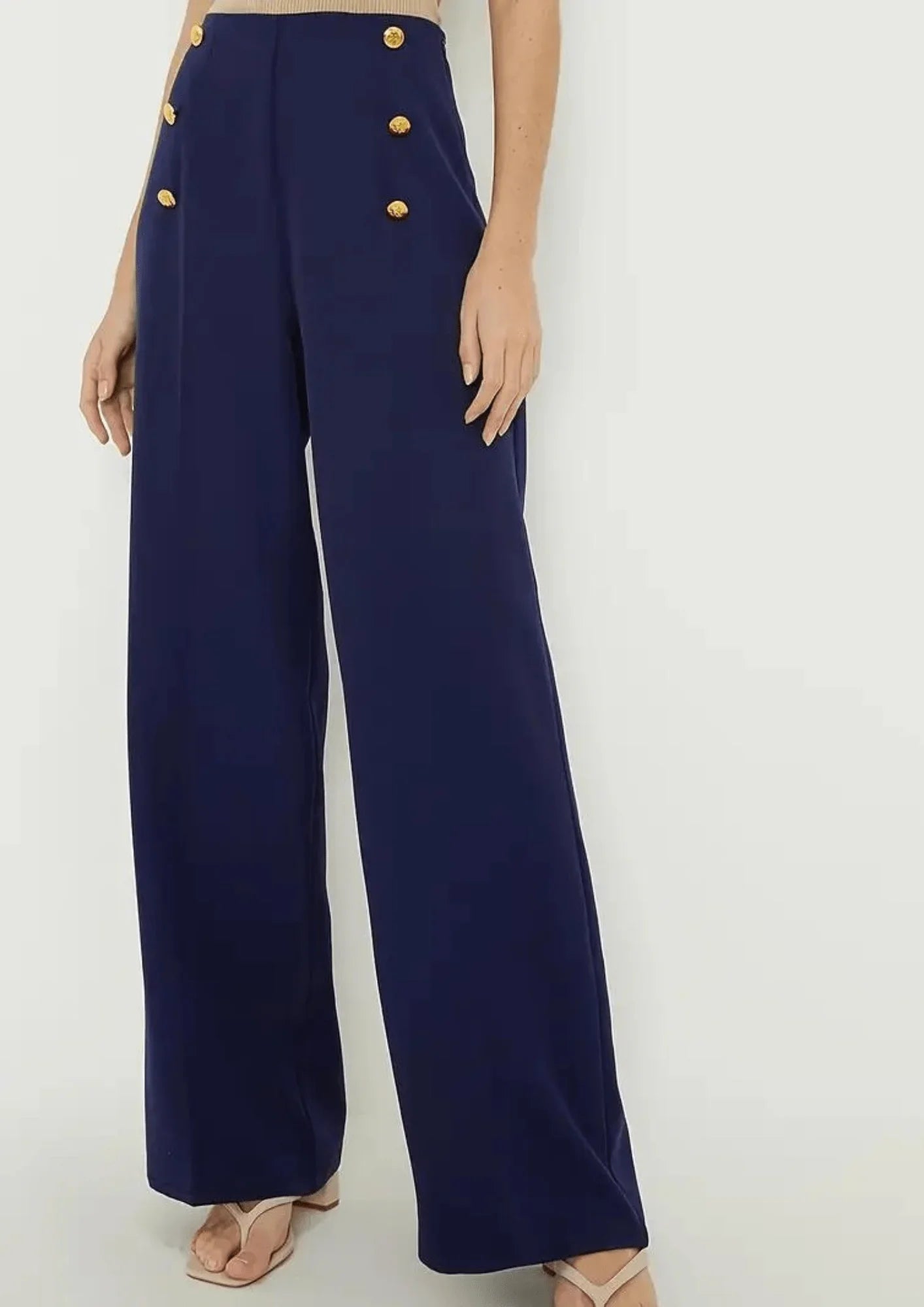 NAVY BLUE HIGH WAIST PANTS