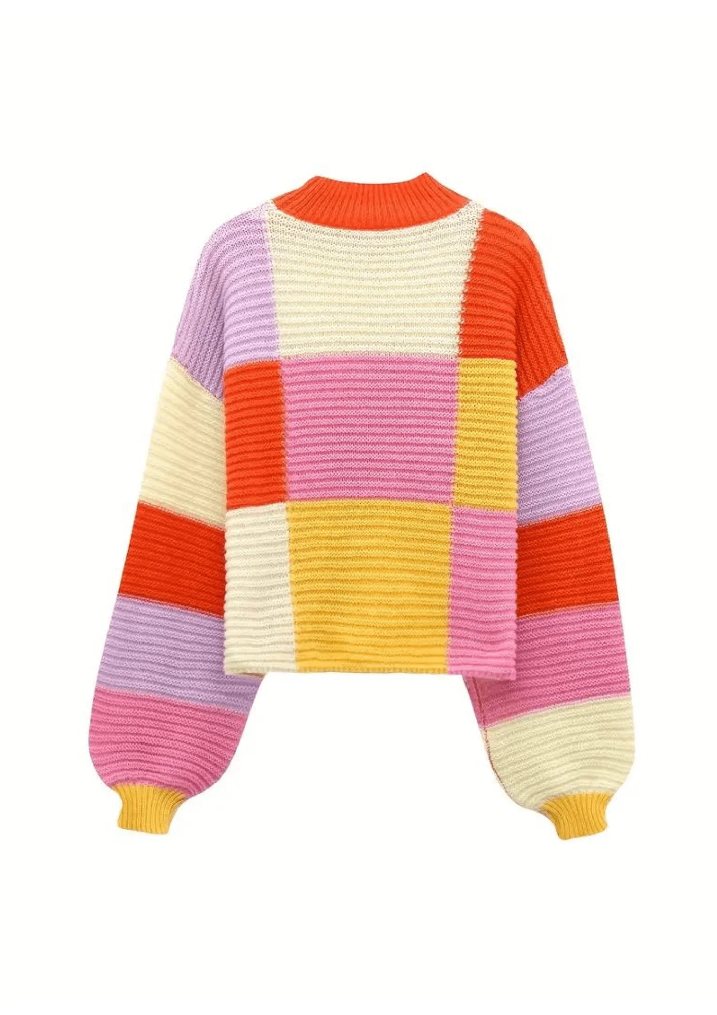 Pull à tricoté multicolore