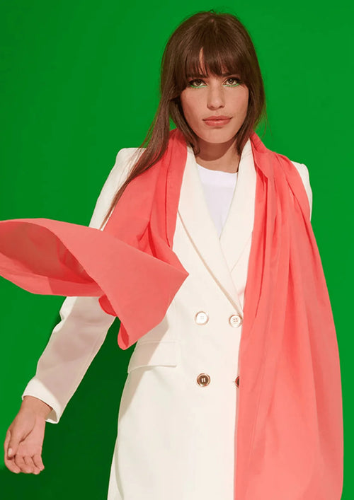 CORAL SILK SCARF