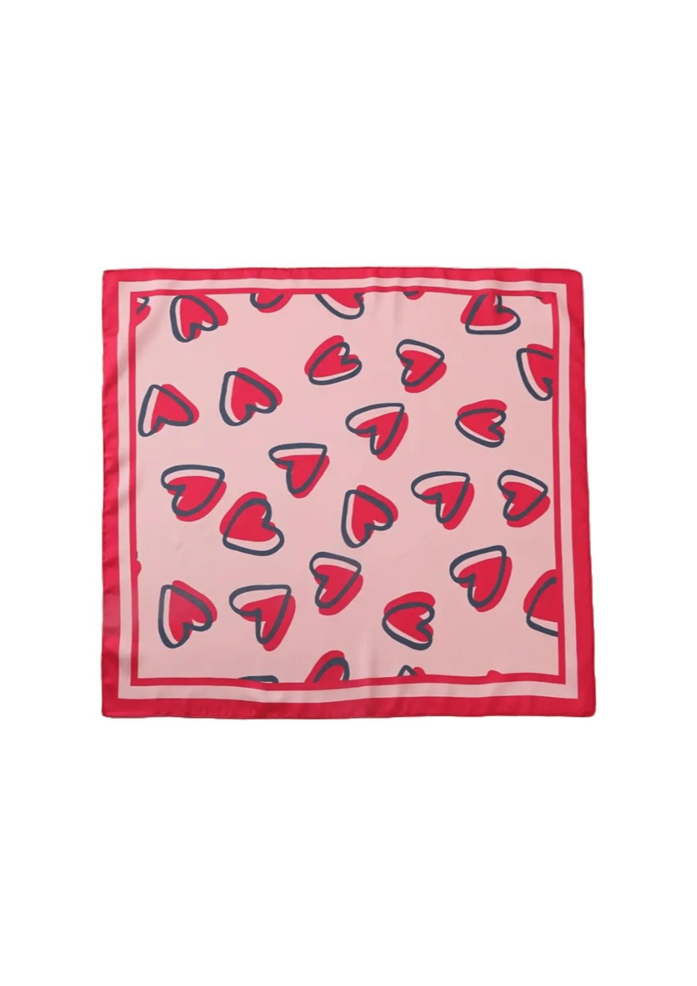 PINK HEARTS SQUARE SCARF