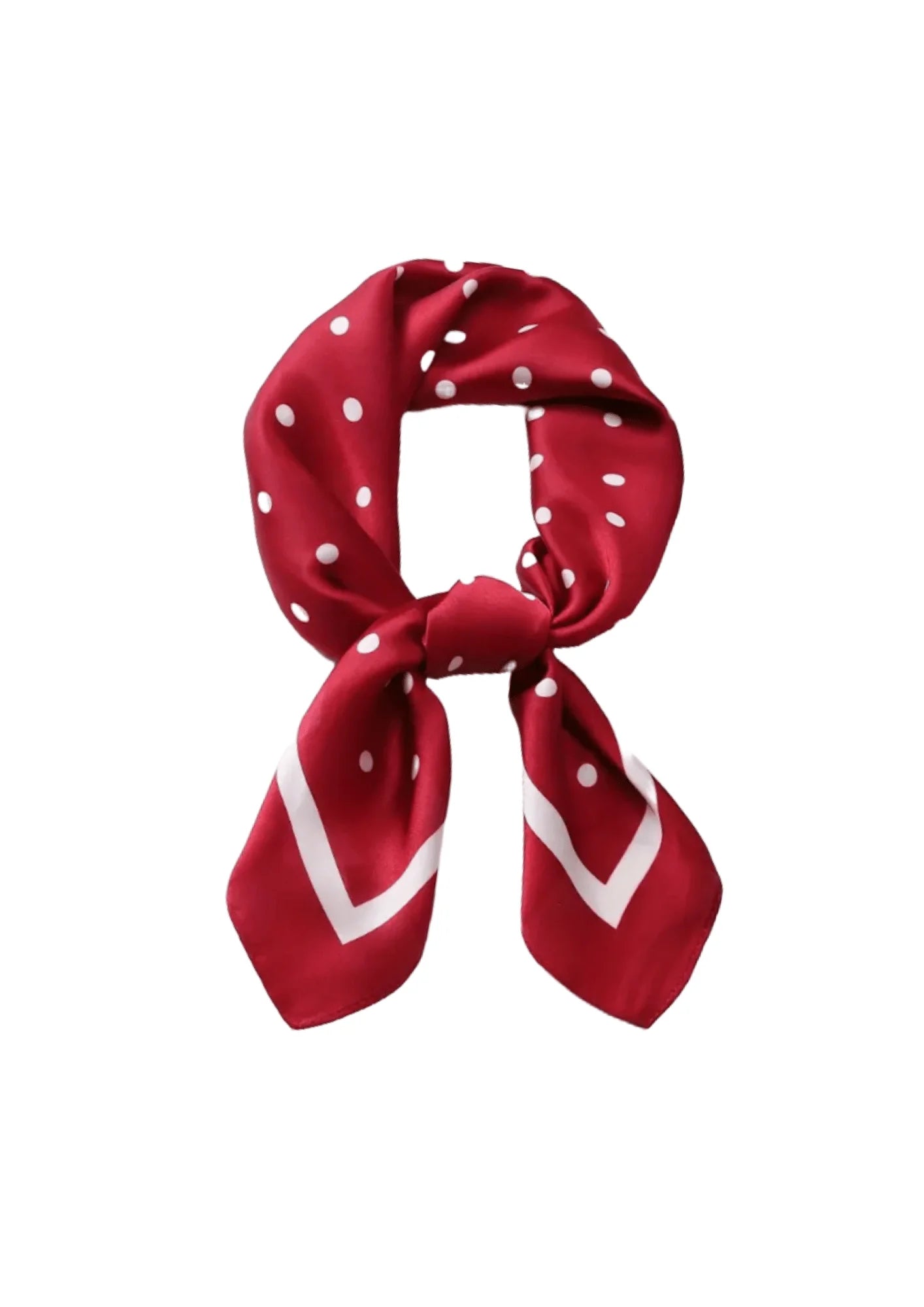 RED POLKA-DOT SQUARE SCARF