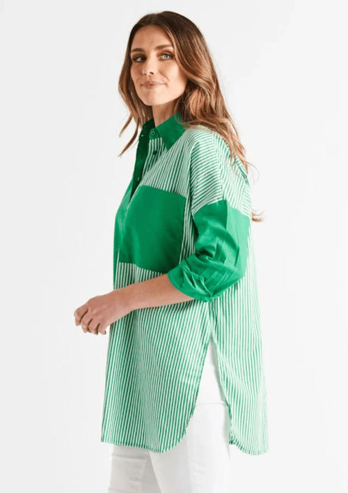 CHEMISE À RAYURES VERTES