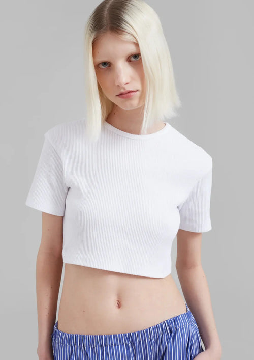 Weißes kurzes Nico-T-Shirt