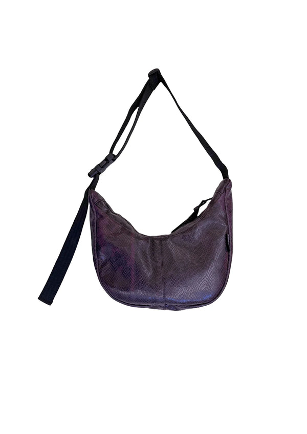 LILA SNAKEPRINT BAGUETTE BAG