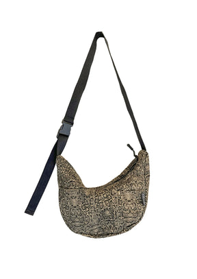 BROWN SNAKEPRINT CROSSBODY BAG