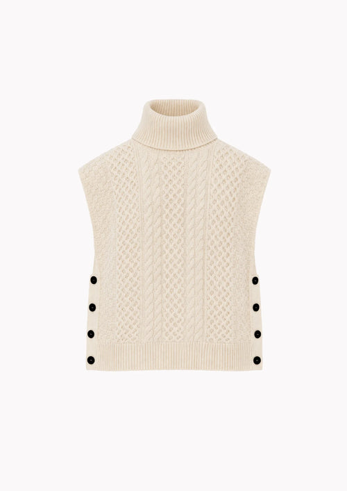 Pull sans manches blanc
