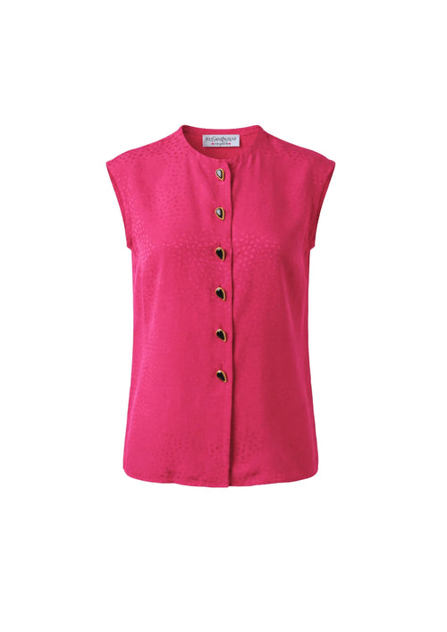 FUCHSIA DOTS BLOUSE