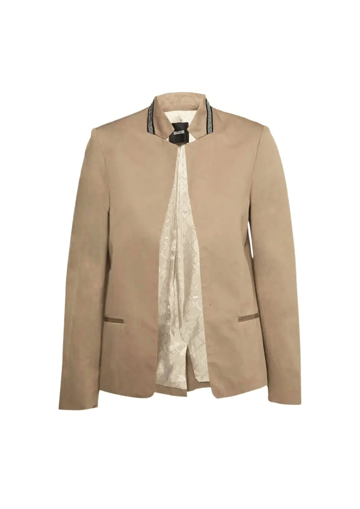 BROWN FRONT OPEN BLAZER