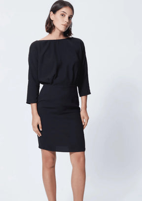 Gerade geschnittenes Kleid - schwarz
