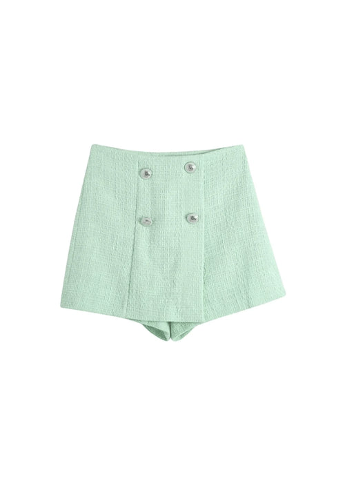 MINT TWEED BUTTONED SKORT