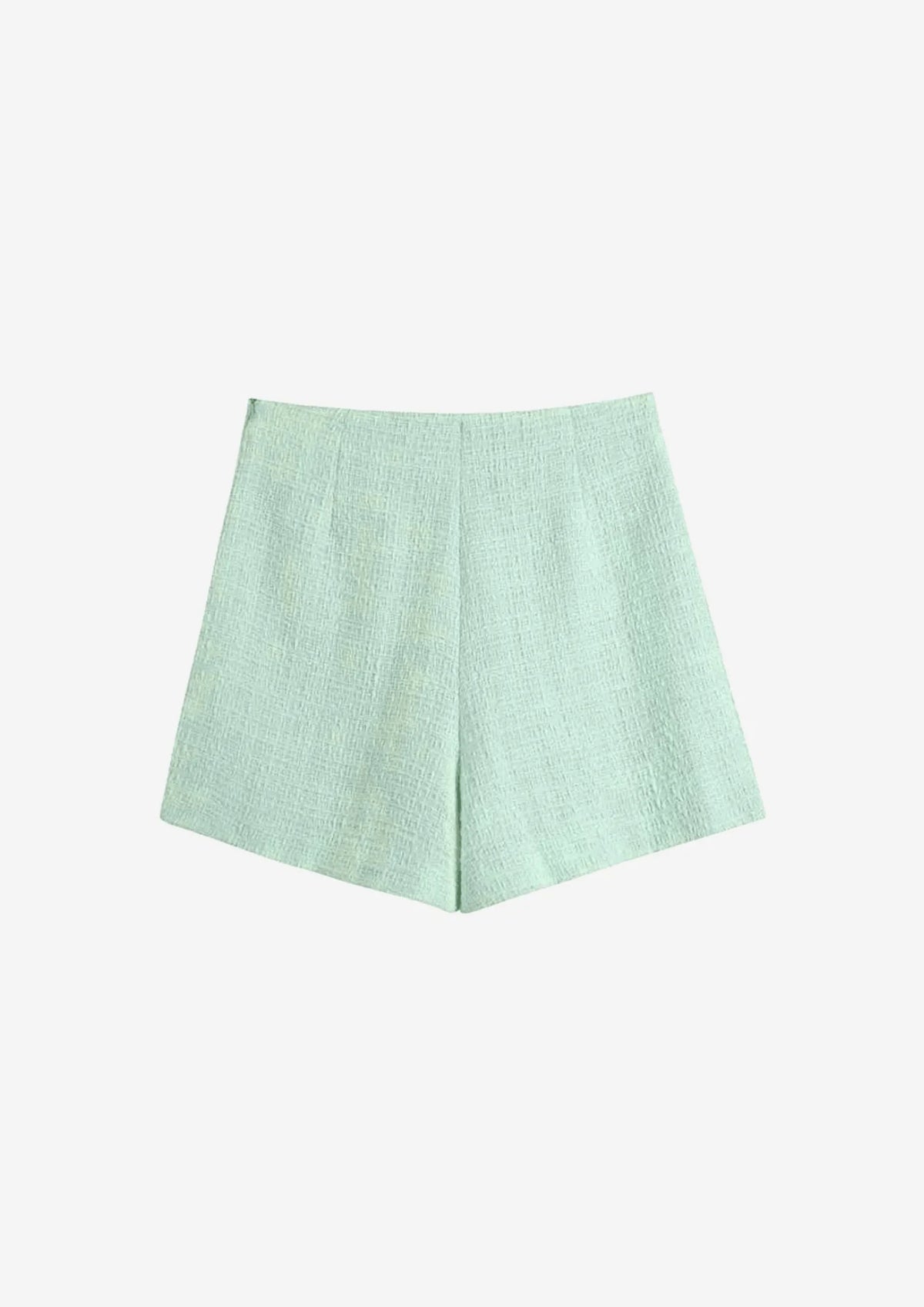 JUPE-CULOTTE BOUTONNÉE EN TWEED MENTHE