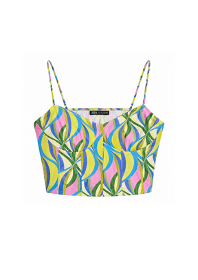 GREEN CORSET CROP TOP
