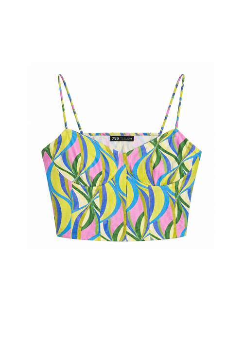 GREEN CORSET CROP TOP