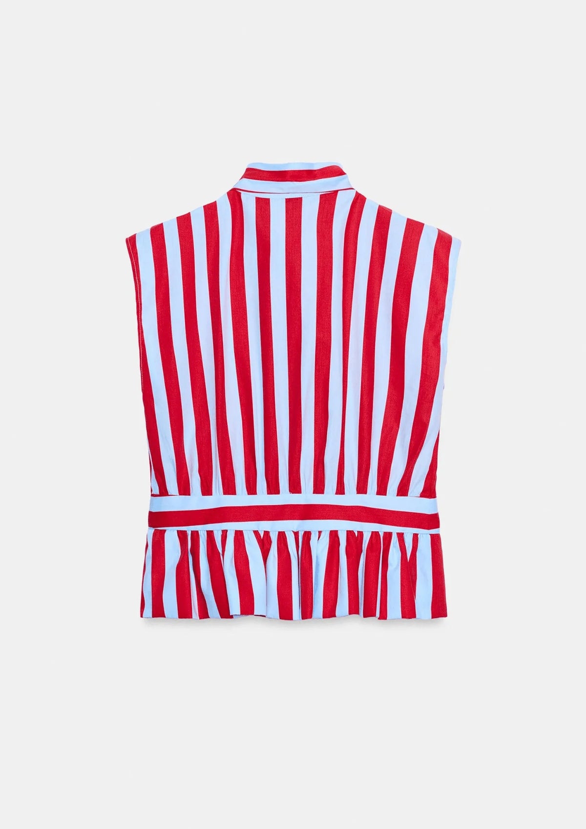 RED STRIPED BOW TOP