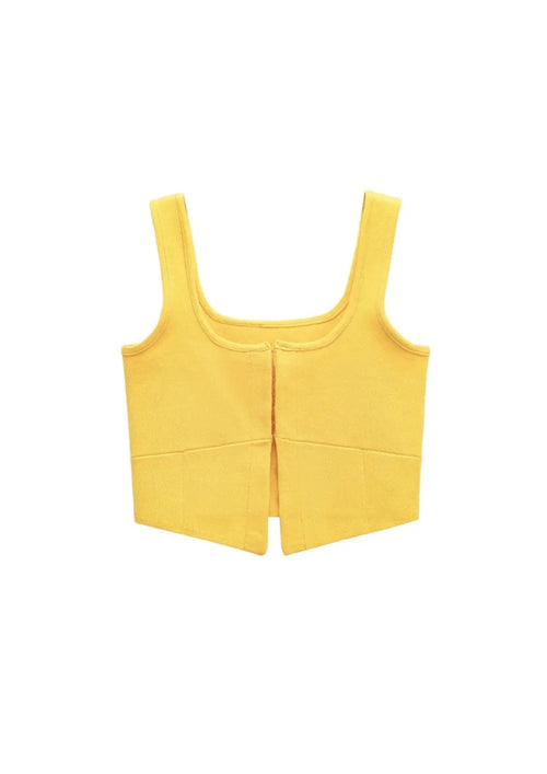 HAUT EN MAILLE JAUNE