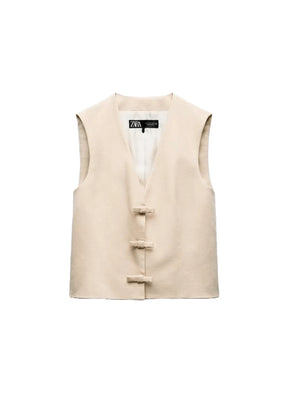 LINEN BLEND WAISTCOAT