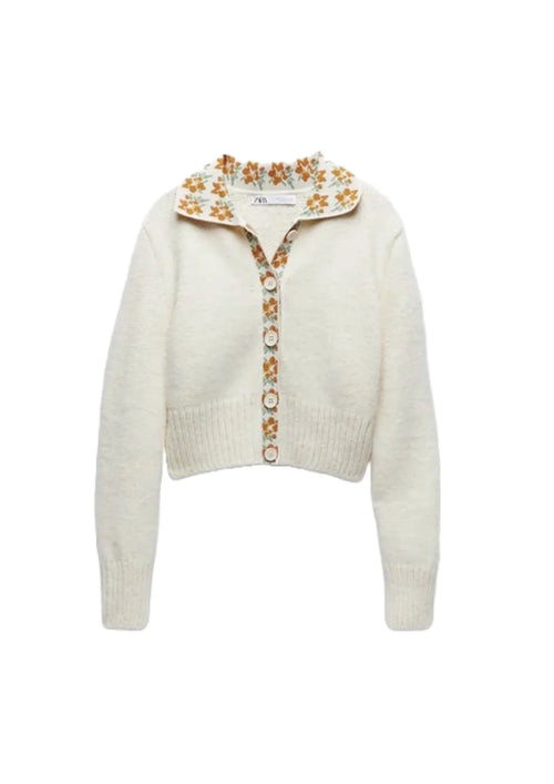 Cardigan en tricot orange