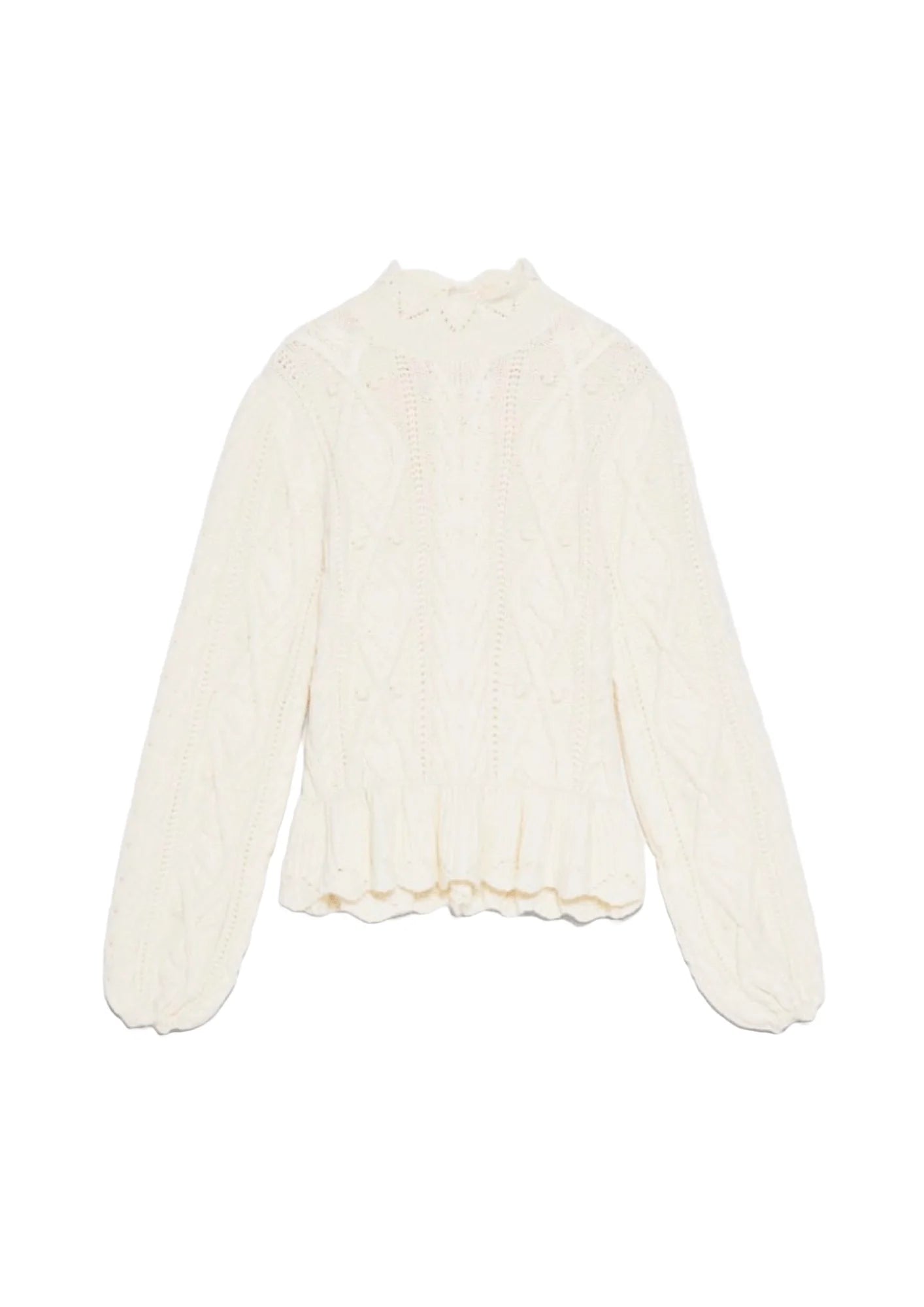 BEIGE CABLE-KNIT JUMPER