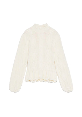 BEIGE CABLE-KNIT JUMPER