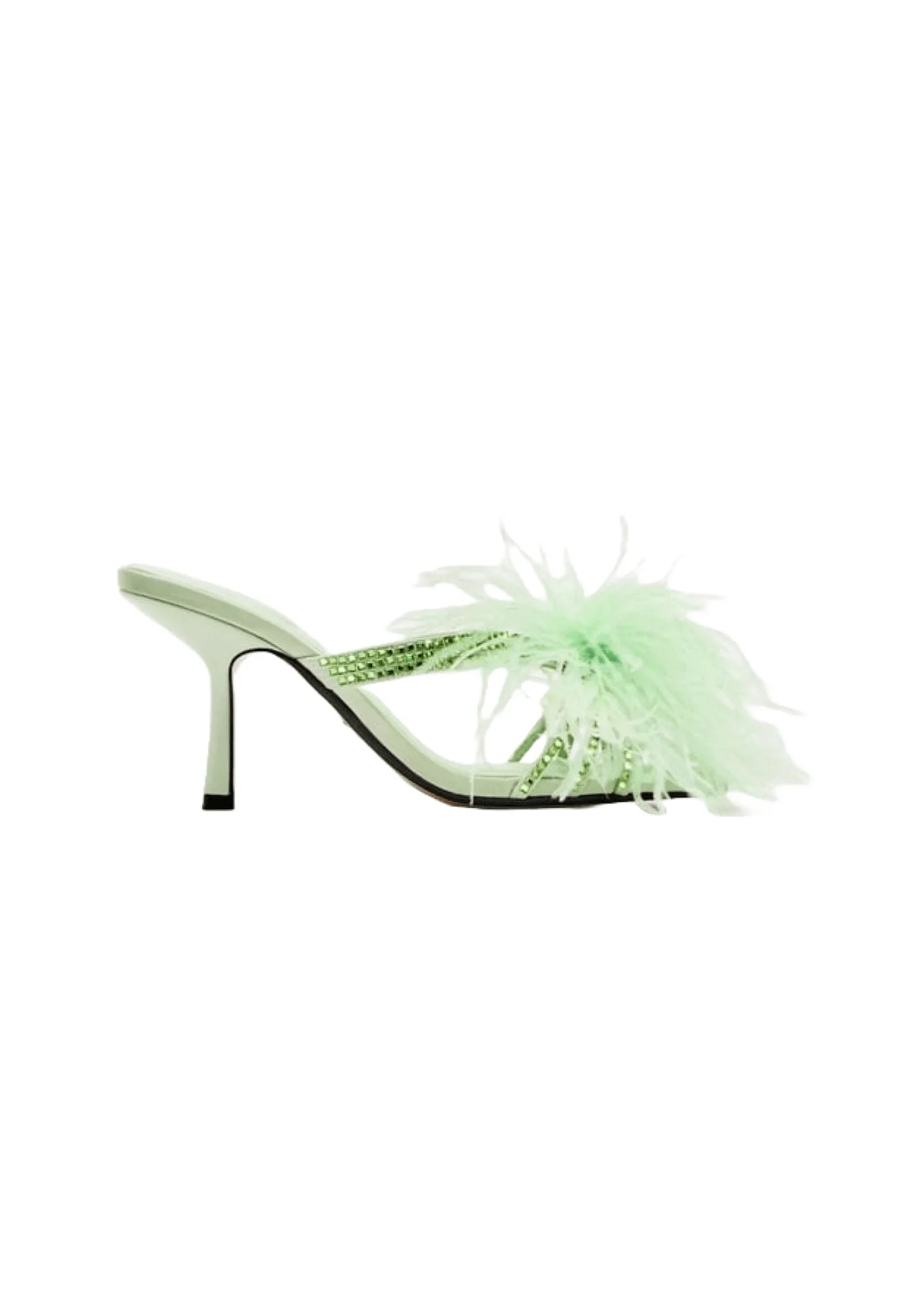 HIGH-HEEL SANDALS WITH FEATHERS