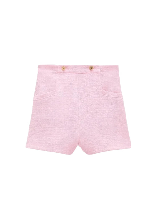 BABY PINK TWEED SHORTS