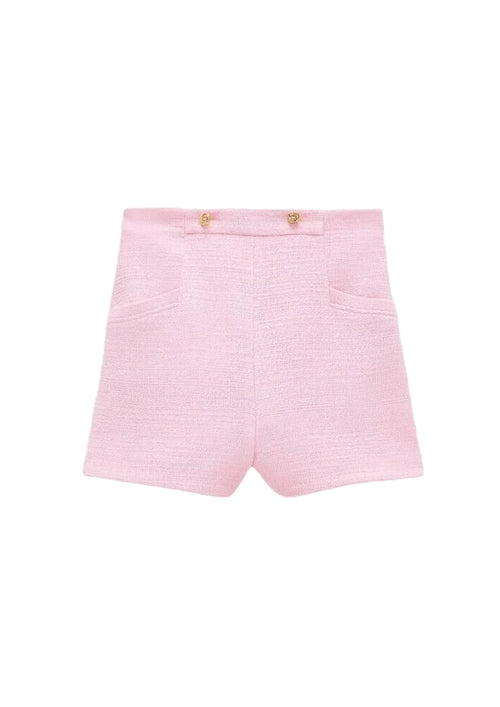 BABY PINK TWEED SHORTS