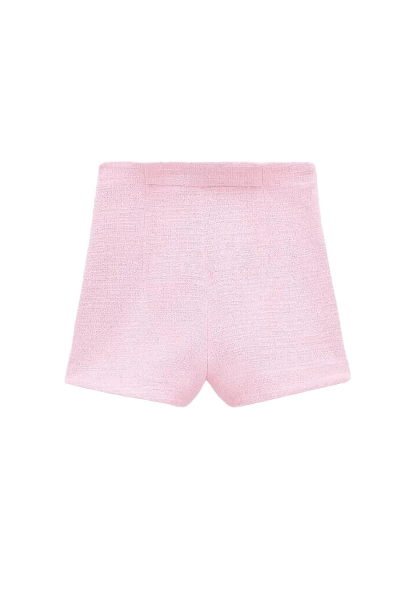 Shorts en tweed rose bébé