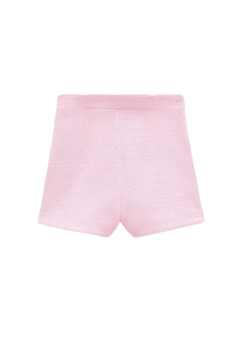 BABY PINK TWEED SHORTS