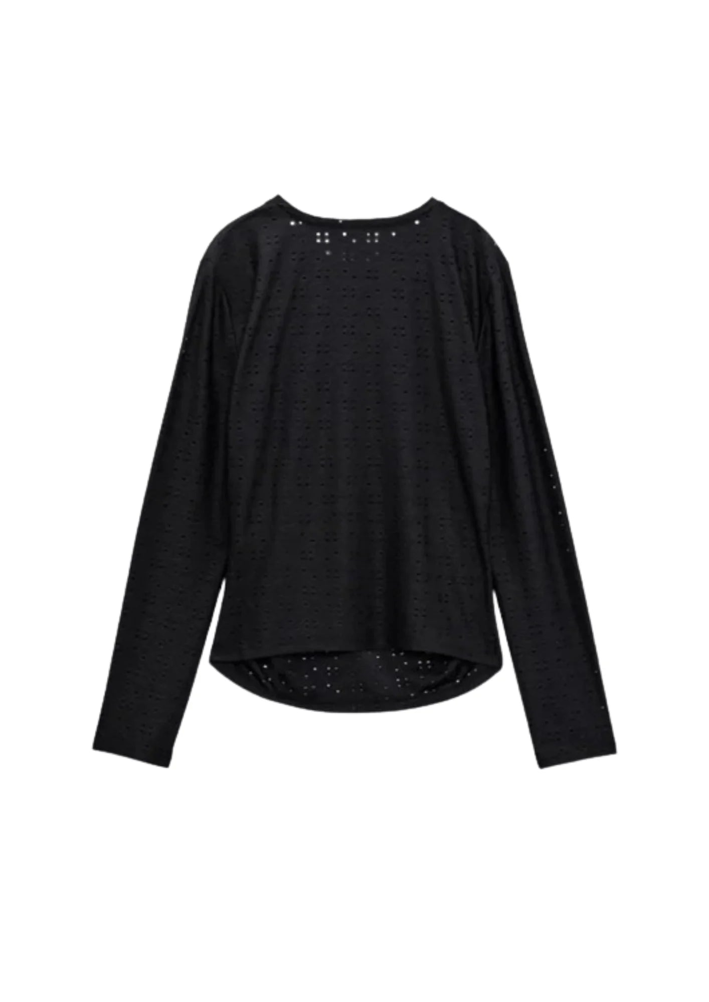 BLACK EMBROIDERY EYELET TOP