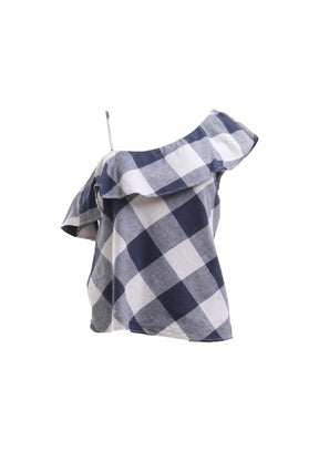 BLUE ASYMMETRIC TOP