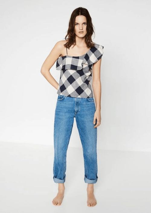 BLUE ASYMMETRIC TOP