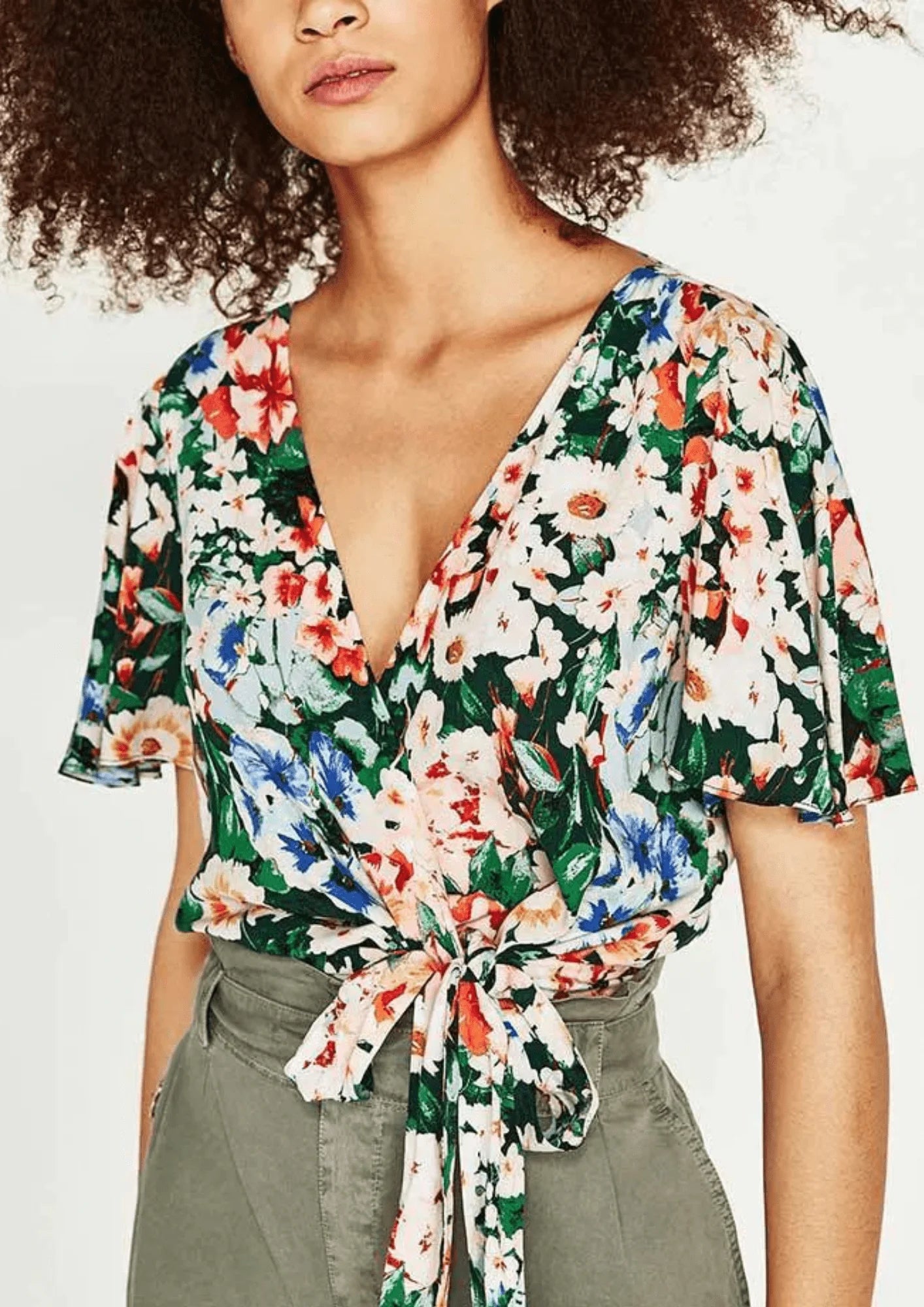 FLORAL WRAP TOP