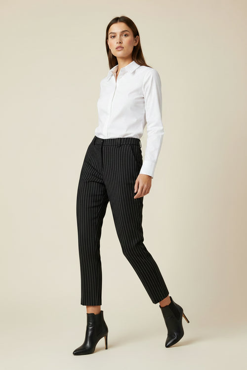 BLACK STRIPED NANETTE PANTS