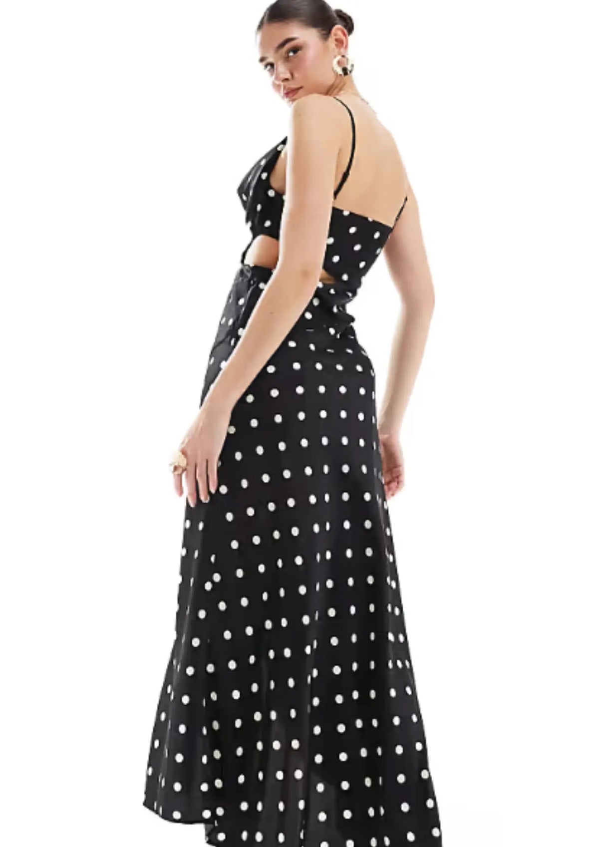 MIDIKLEID AUS SATIN MIT PUNKTEN
