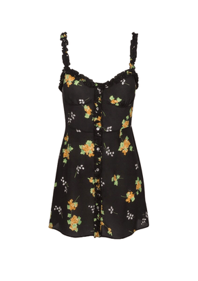 SCHWARZES BLUMEN-MINIKLEID JULIA