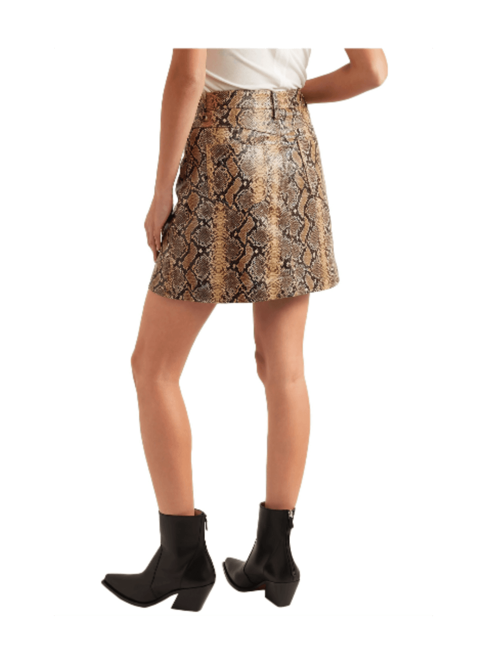 SNAKE-EFFECT LEATHER SKIRT - codressing