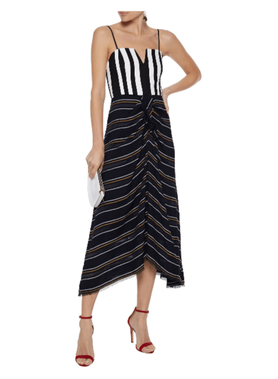 CROPPED STRIPED TOP - BLACK AND WHITE - codressing