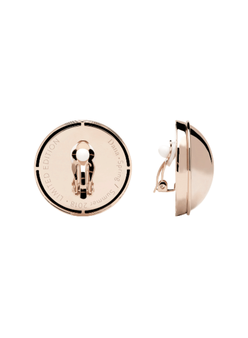 ROUND CLIP EARRINGS - ROSE GOLD - codressing