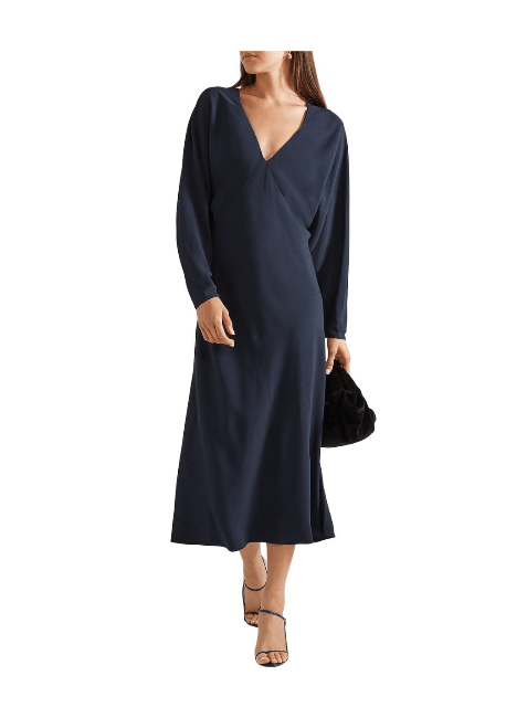 DARK BLUE MIDI DRESS - codressing