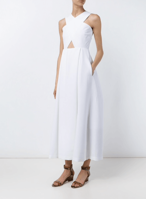 WHITE MIDI DRESS